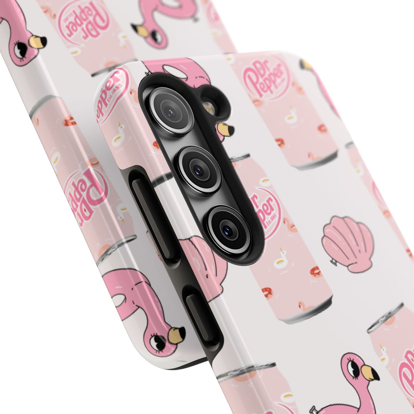 Pink Soda Can, Flamingo Float & Shell Phone Case