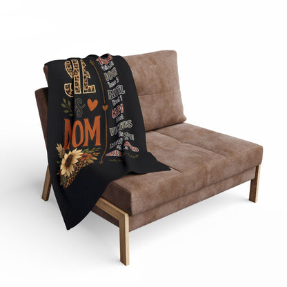 She Is Mom Fleece Blanket