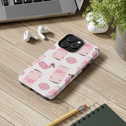 Pink Soda Can, Flamingo Float & Shell Phone Case