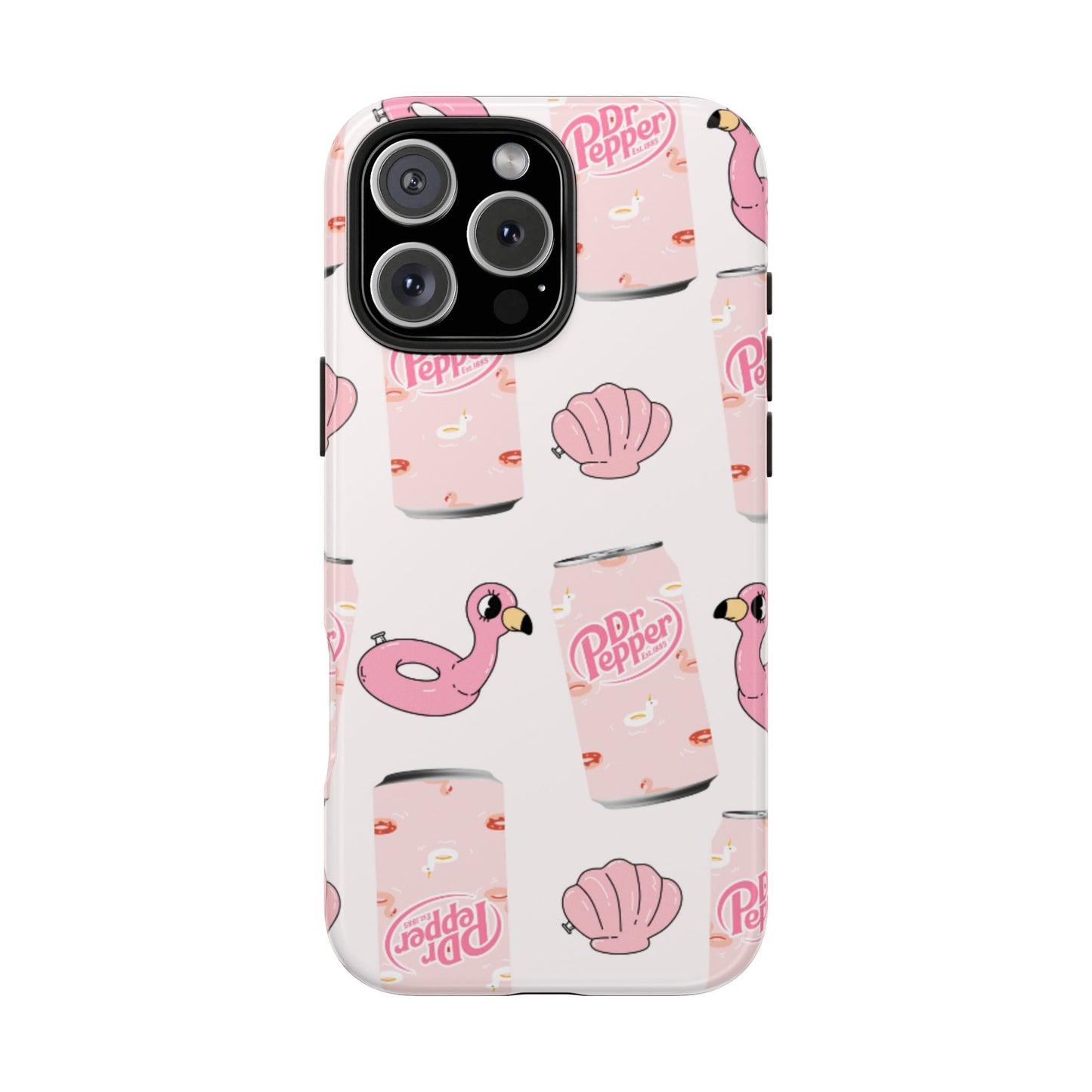 Pink Soda Can, Flamingo Float & Shell Phone Case