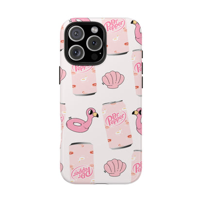 Pink Soda Can, Flamingo Float & Shell Phone Case