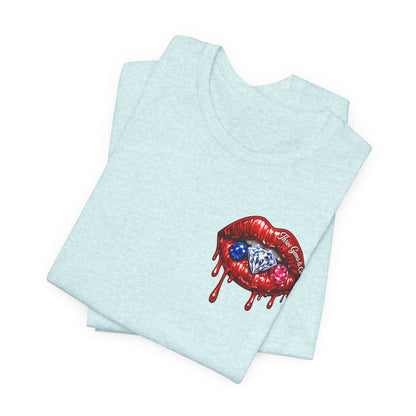 Dripping USA Lips Tee — “May the Booty Get Fatter” Graphic T-Shirt