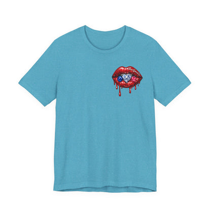 Dripping USA Lips Tee — “May the Booty Get Fatter” Graphic T-Shirt