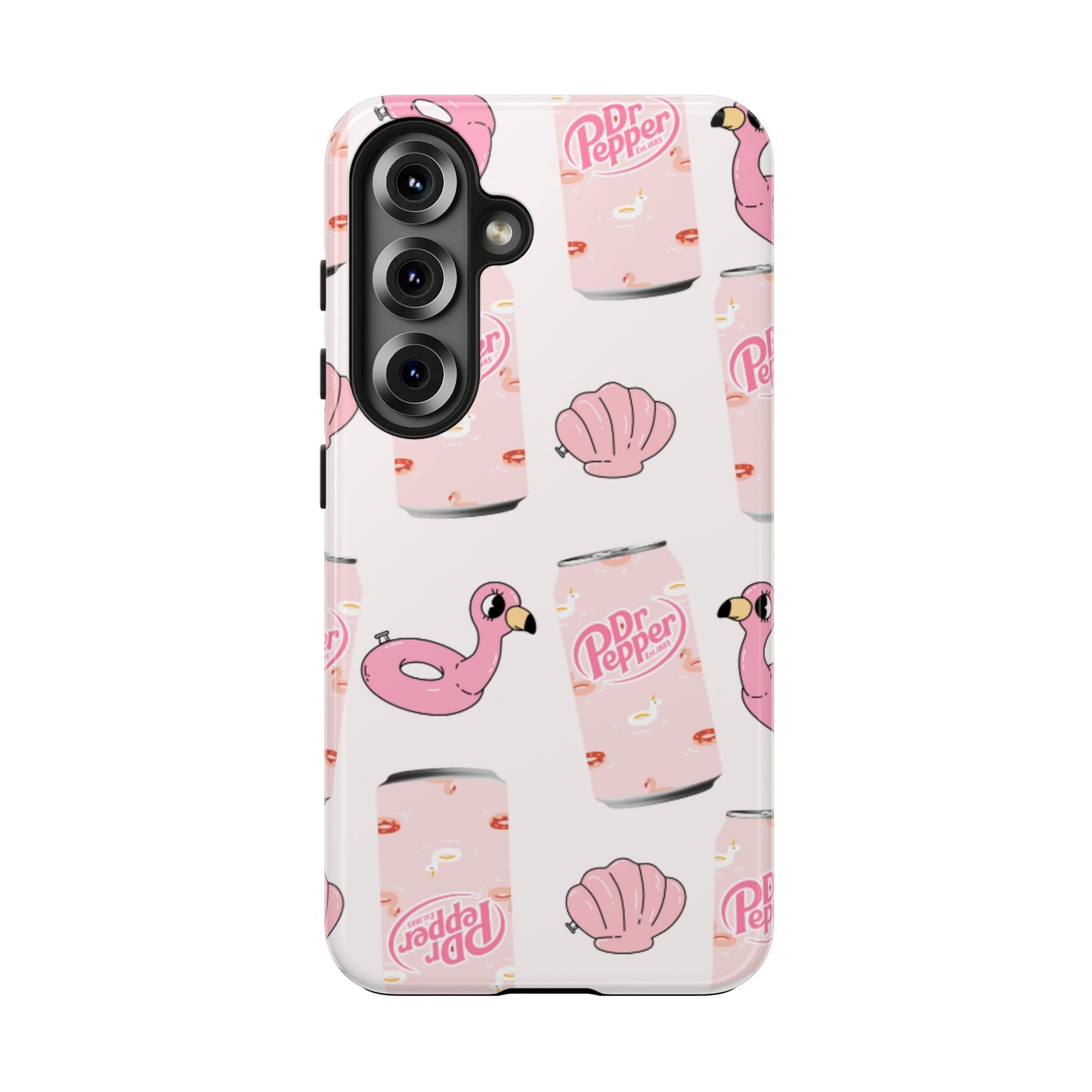 Pink Soda Can, Flamingo Float & Shell Phone Case