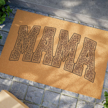 Mama Doormat — Leopard Print 'MAMA' Coir Welcome Mat