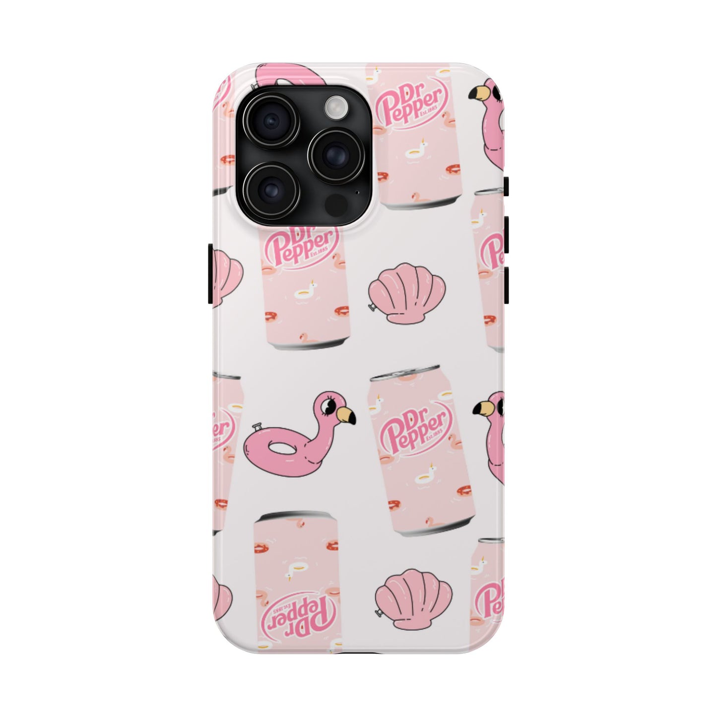 Pink Soda Can, Flamingo Float & Shell Phone Case