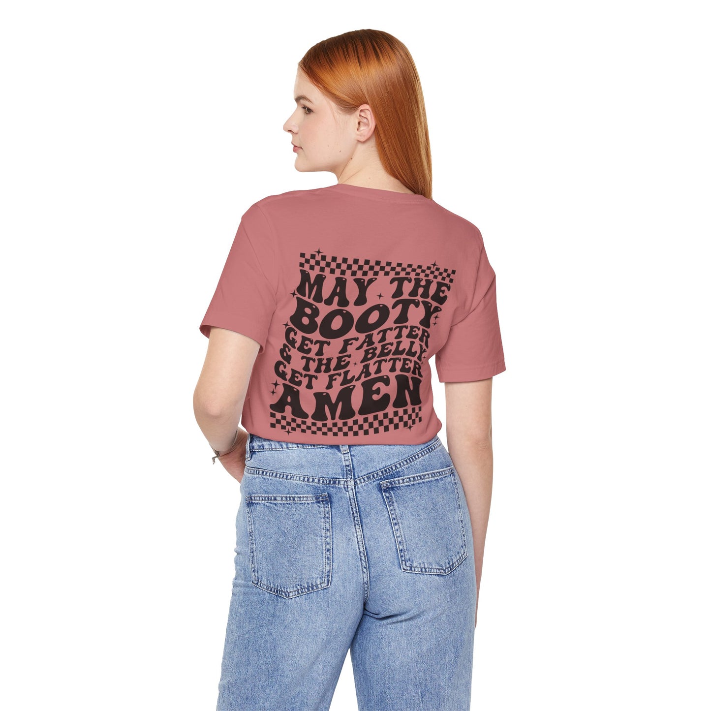 Dripping USA Lips Tee — “May the Booty Get Fatter” Graphic T-Shirt