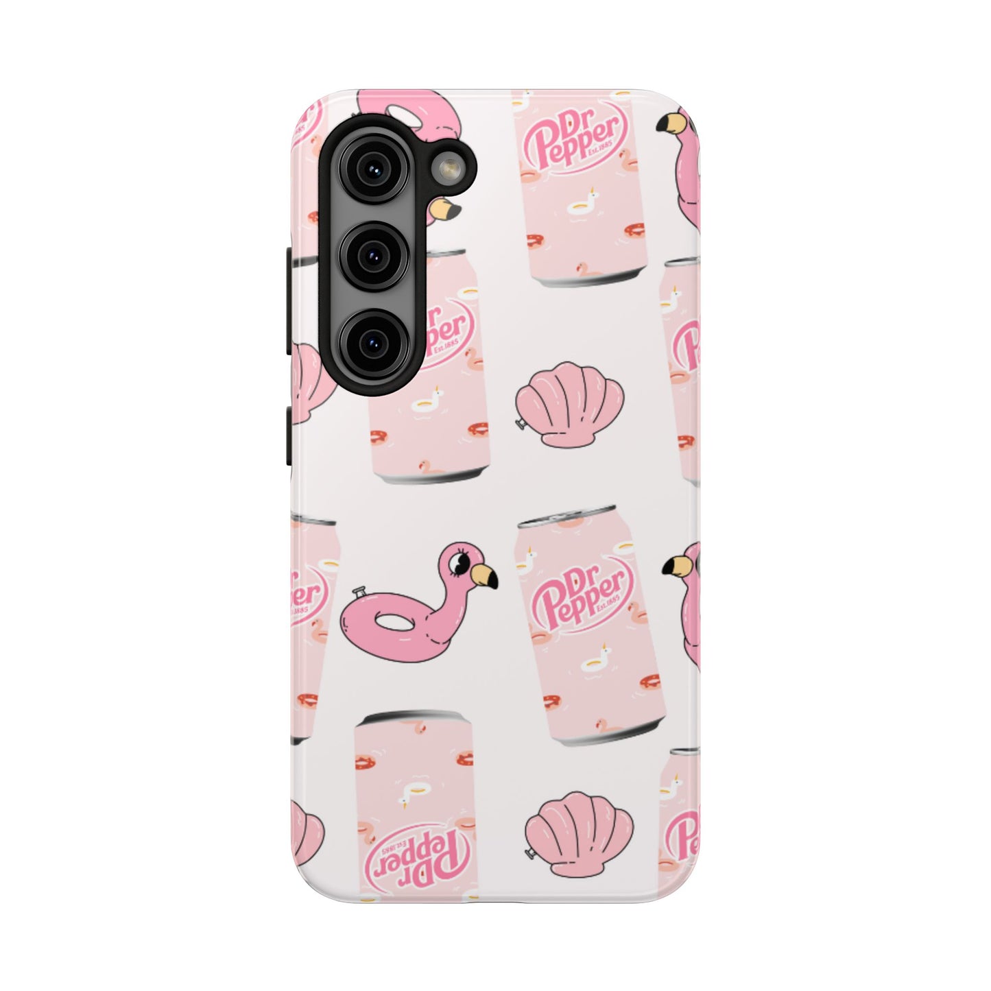Pink Soda Can, Flamingo Float & Shell Phone Case