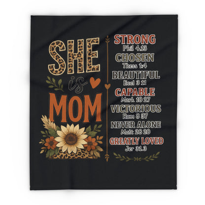 She Is Mom Fleece Blanket