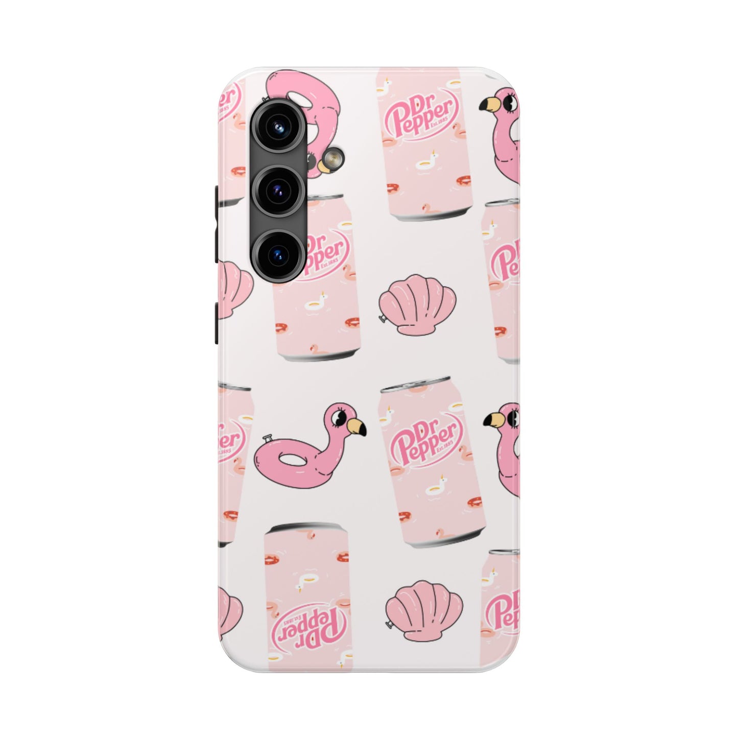 Pink Soda Can, Flamingo Float & Shell Phone Case