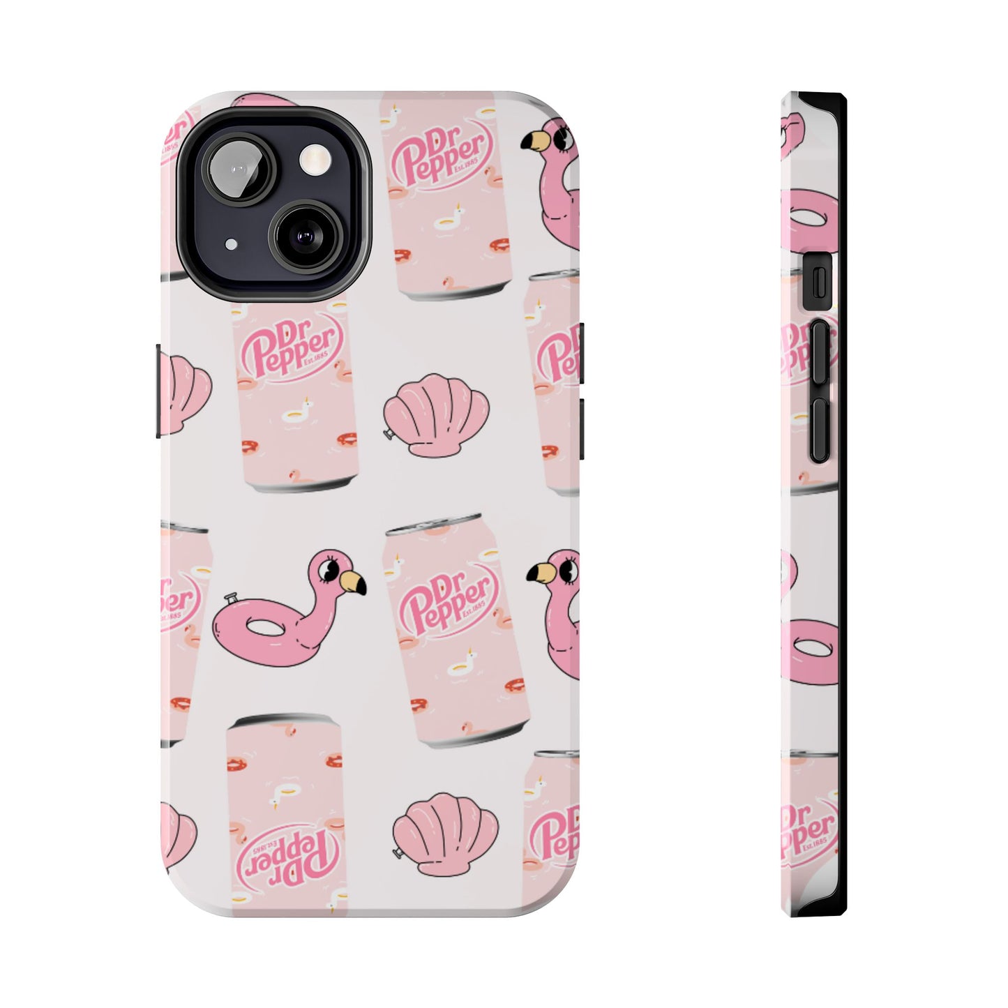 Pink Soda Can, Flamingo Float & Shell Phone Case