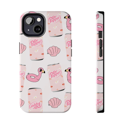 Pink Soda Can, Flamingo Float & Shell Phone Case