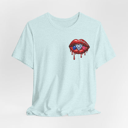 Dripping USA Lips Tee — “May the Booty Get Fatter” Graphic T-Shirt