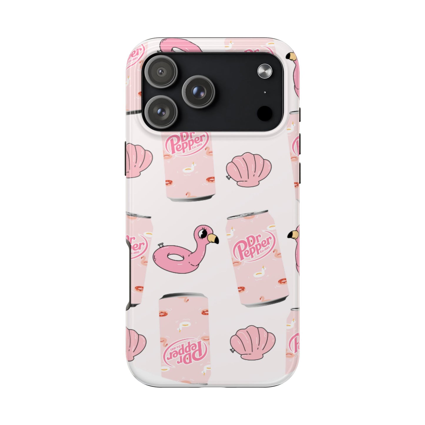 Pink Soda Can, Flamingo Float & Shell Phone Case