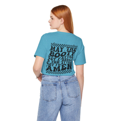 Dripping USA Lips Tee — “May the Booty Get Fatter” Graphic T-Shirt