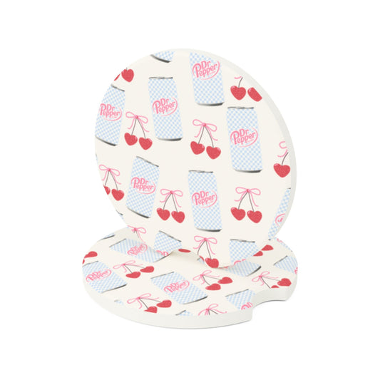 Retro Cherry Soda Car Coaster
