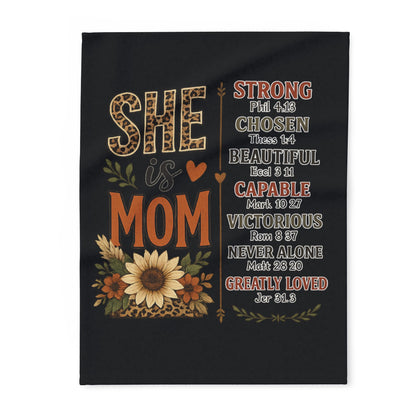She Is Mom Fleece Blanket