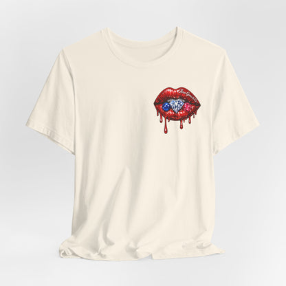 Dripping USA Lips Tee — “May the Booty Get Fatter” Graphic T-Shirt