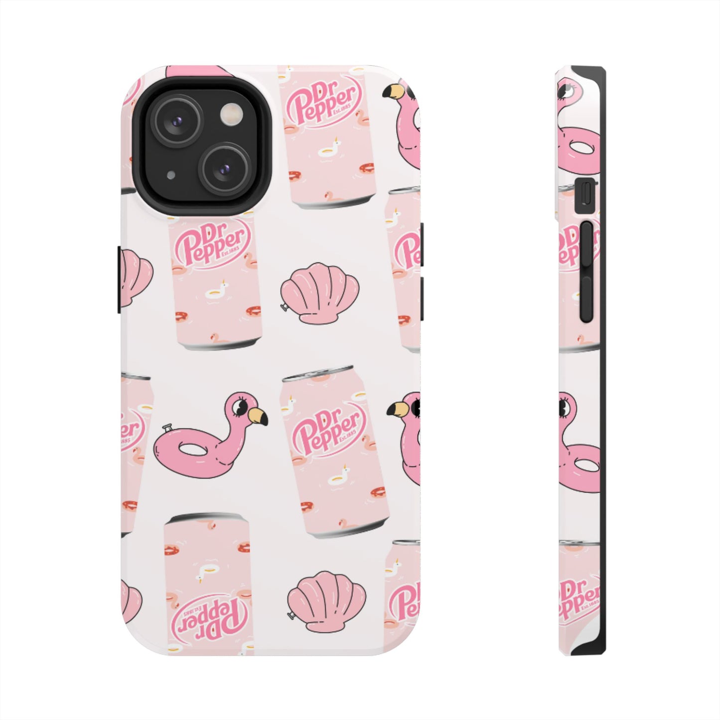 Pink Soda Can, Flamingo Float & Shell Phone Case