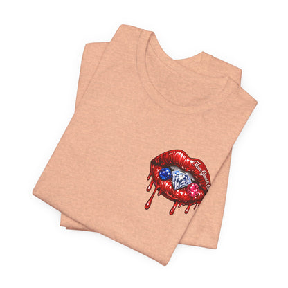 Dripping USA Lips Tee — “May the Booty Get Fatter” Graphic T-Shirt