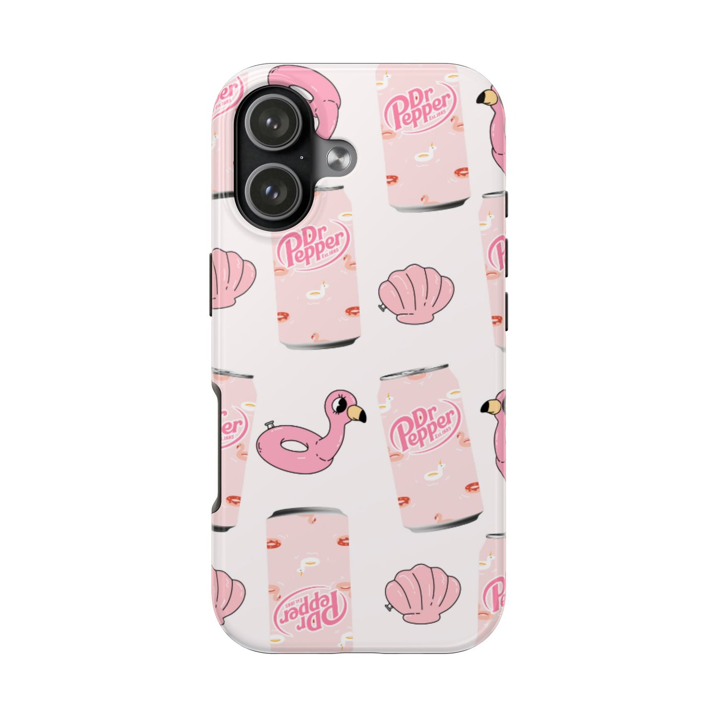 Pink Soda Can, Flamingo Float & Shell Phone Case