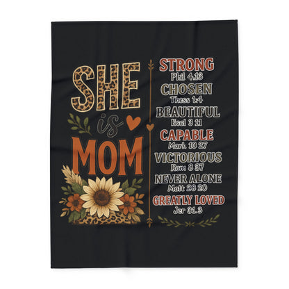 She Is Mom Fleece Blanket