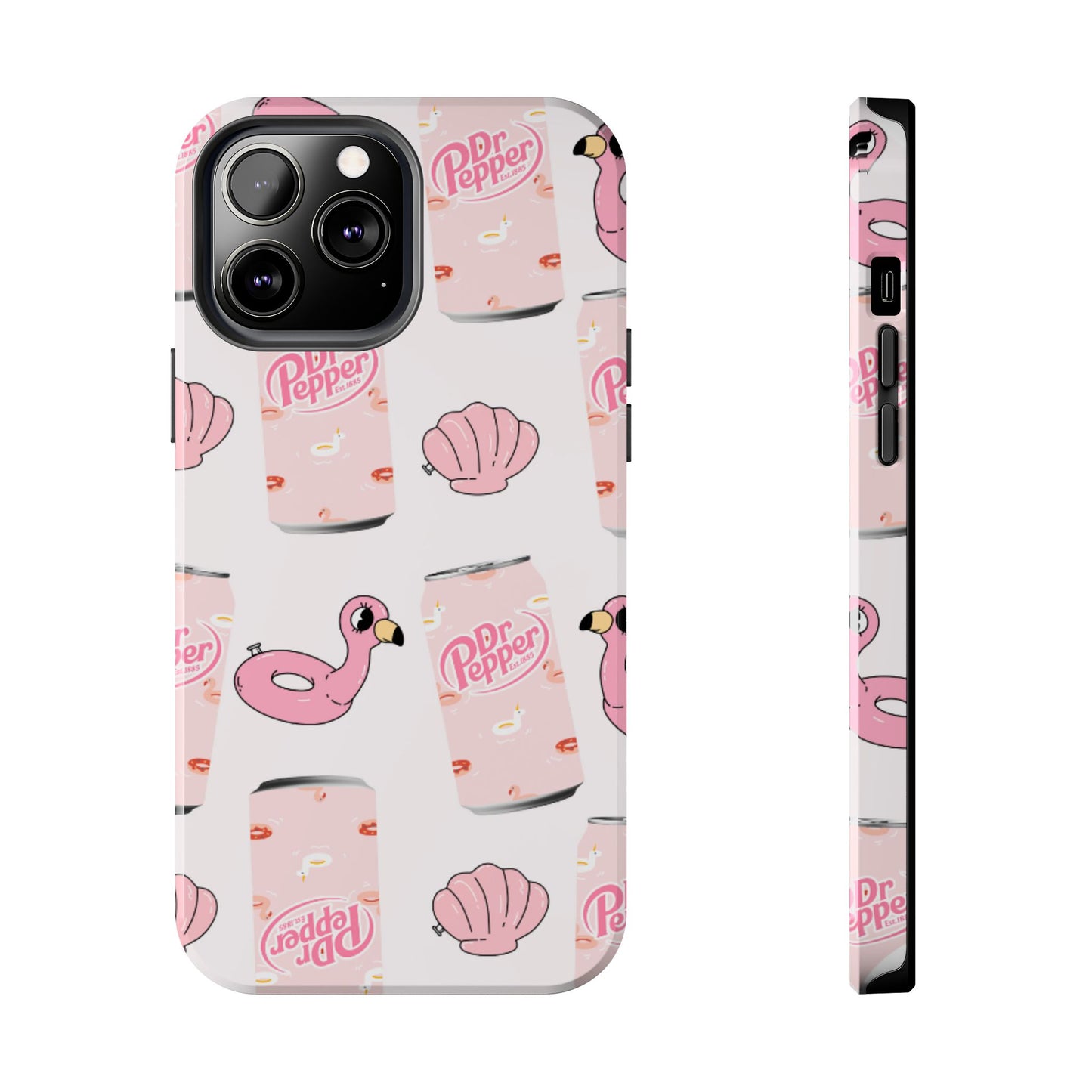Pink Soda Can, Flamingo Float & Shell Phone Case