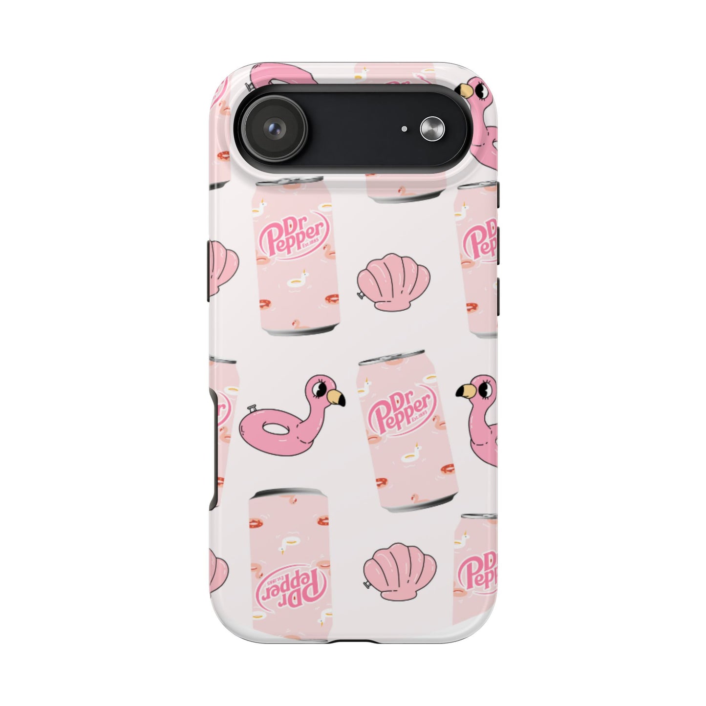 Pink Soda Can, Flamingo Float & Shell Phone Case