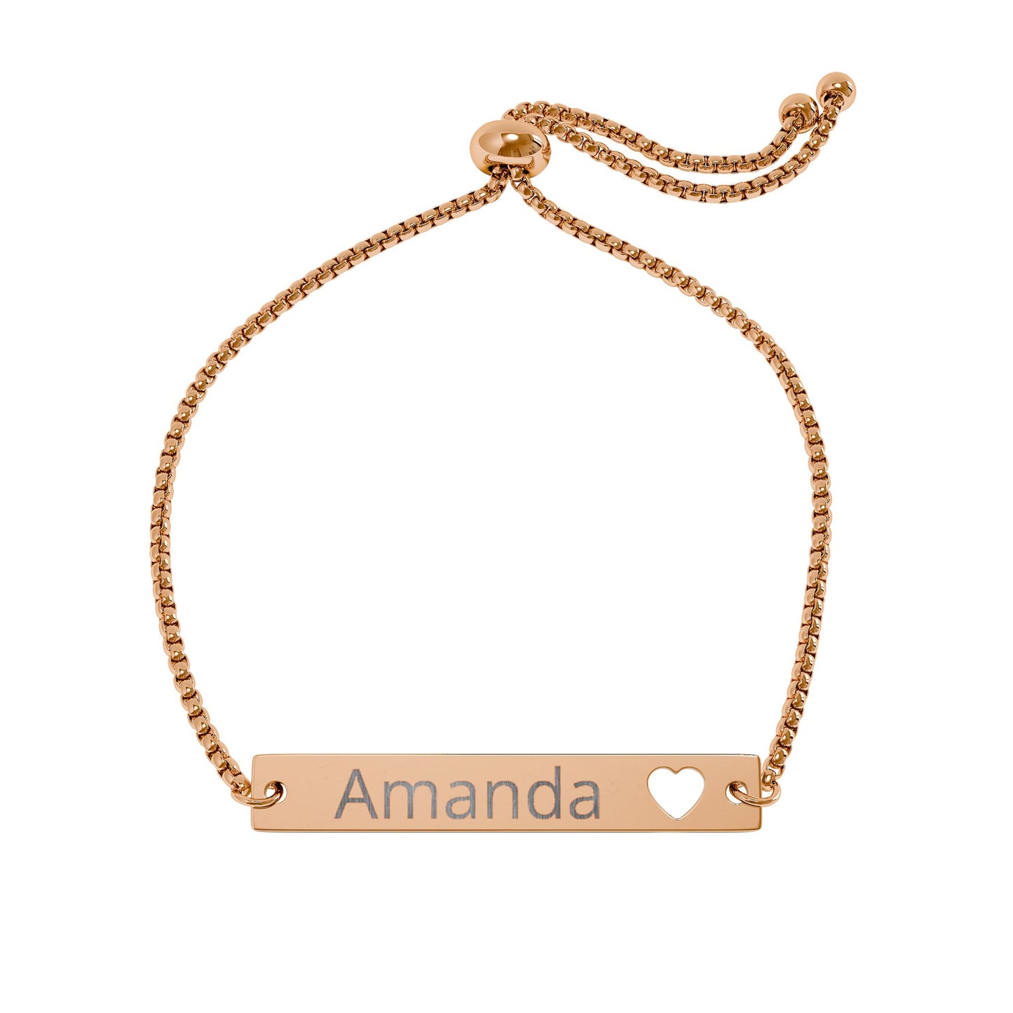 Personalized Heart Cutout Bar Bracelet