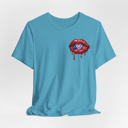 Dripping USA Lips Tee — “May the Booty Get Fatter” Graphic T-Shirt