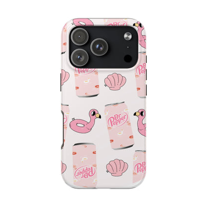 Pink Soda Can, Flamingo Float & Shell Phone Case