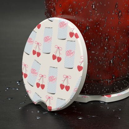 Retro Cherry Soda Car Coaster